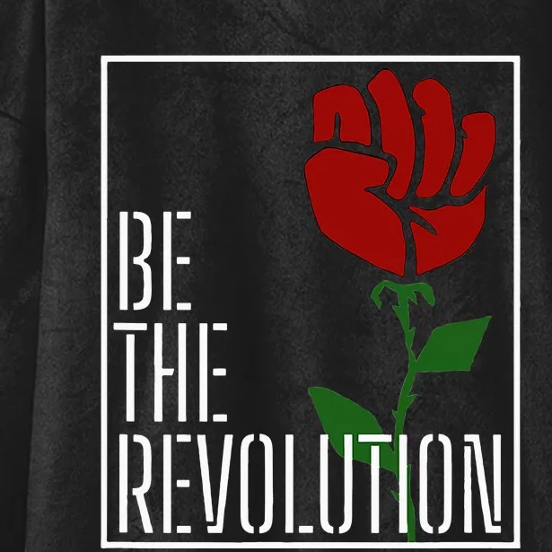 Leftist Protest Political Revolution Socialist Rose Hooded Wearable Blanket