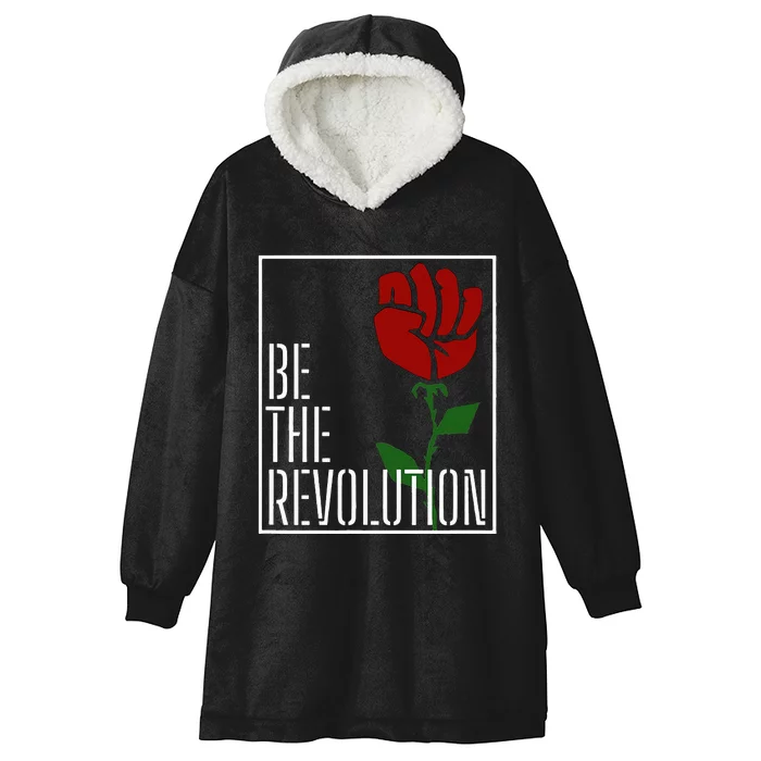 Leftist Protest Political Revolution Socialist Rose Hooded Wearable Blanket