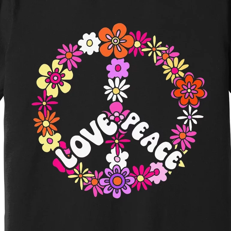 Love Peace Peace Sign Tee 60s Retro Peace Premium T-Shirt