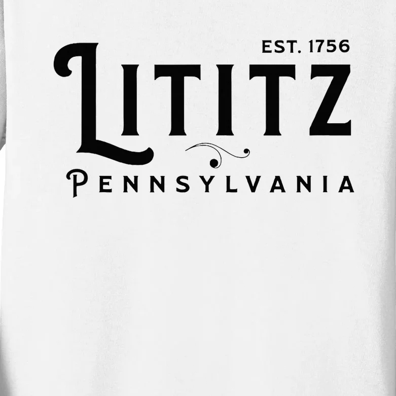 Lititz Pennsylvania Pa Lancaster County Cool Small Town Usa Kids Long Sleeve Shirt