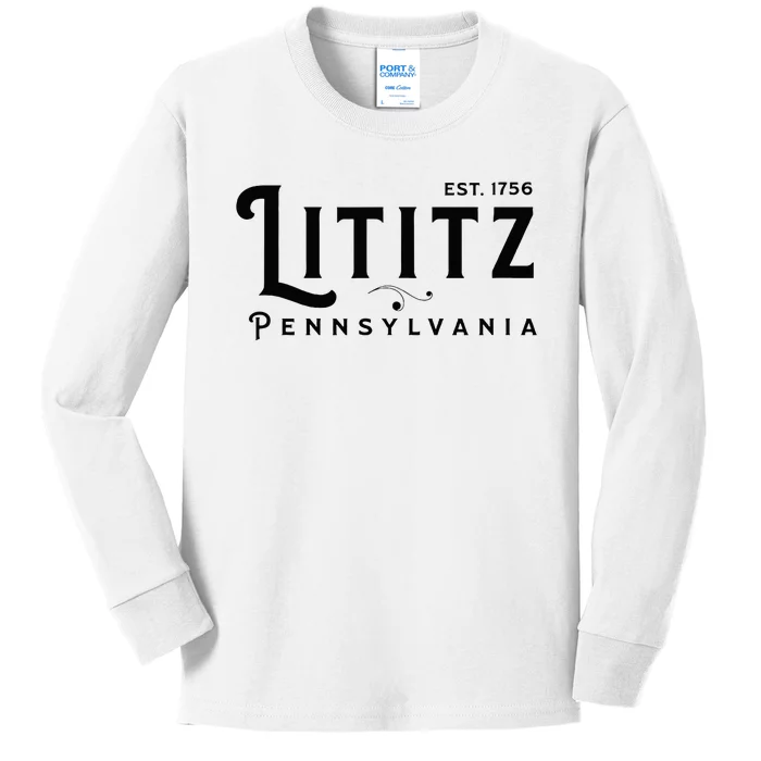 Lititz Pennsylvania Pa Lancaster County Cool Small Town Usa Kids Long Sleeve Shirt