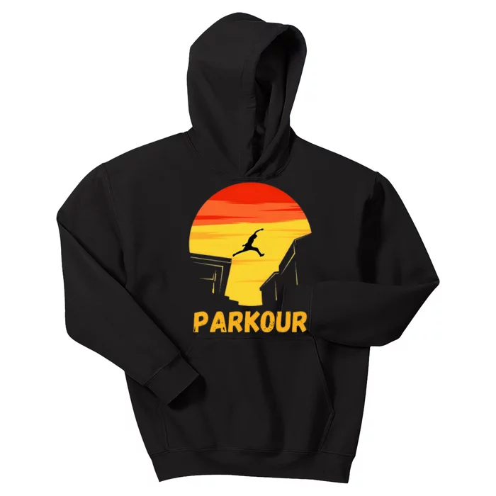 Love Parkour Parkour Gifts Kids Hoodie