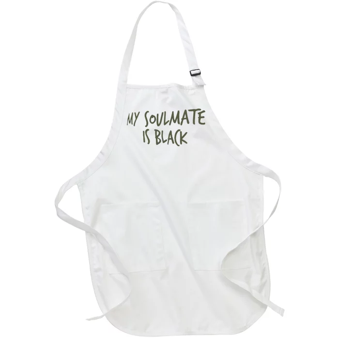 Lemon Pepper Papi Wearing My Soulmate Is Black Full-Length Apron With Pocket