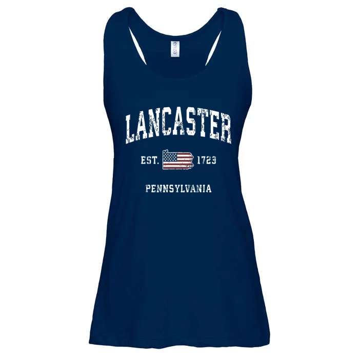 Lancaster Pennsylvania Pa Vintage American Flag Sports Desig Ladies Essential Flowy Tank