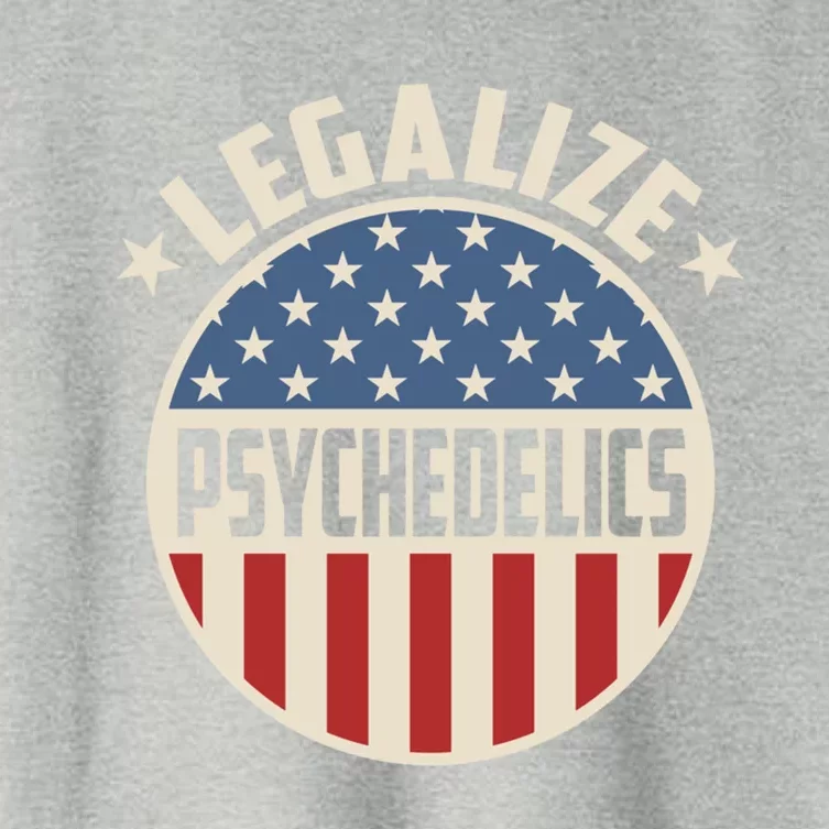 Legalize Psychedelics Pro Freedom Pro America Retro Us Flag Gift Women's Crop Top Tee