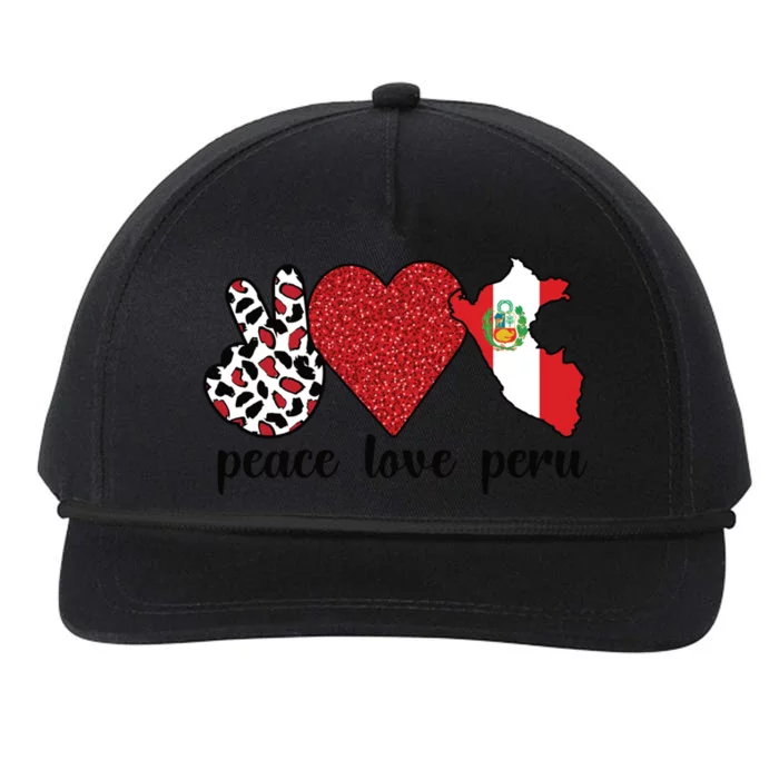 Love Peru Proud Peruvian Flag Peruvian Roots Meaningful Gift Snapback Five-Panel Rope Hat