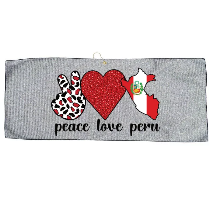 Love Peru Proud Peruvian Flag Peruvian Roots Meaningful Gift Large Microfiber Waffle Golf Towel