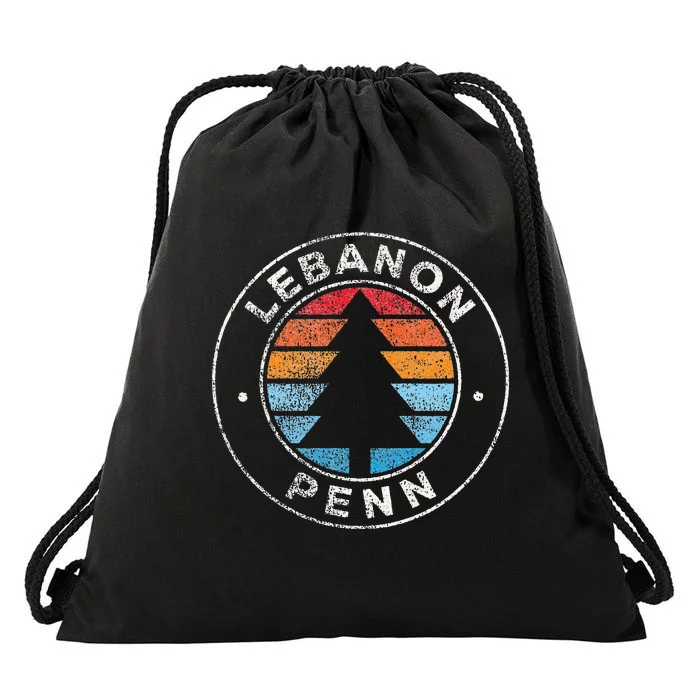 Lebanon Pennsylvania Pa Vintage Graphic Retro 70s Drawstring Bag