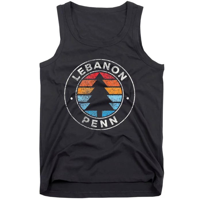 Lebanon Pennsylvania Pa Vintage Graphic Retro 70s Tank Top