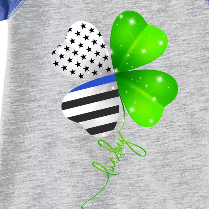 Lucky Police Patrick's Day Shamrock Flag American Gift Infant Baby Jersey Bodysuit