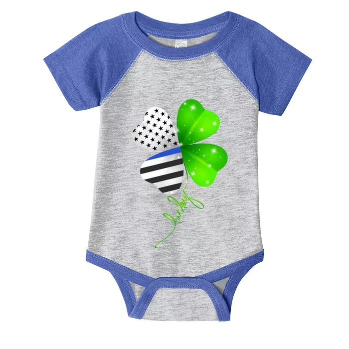 Lucky Police Patrick's Day Shamrock Flag American Gift Infant Baby Jersey Bodysuit