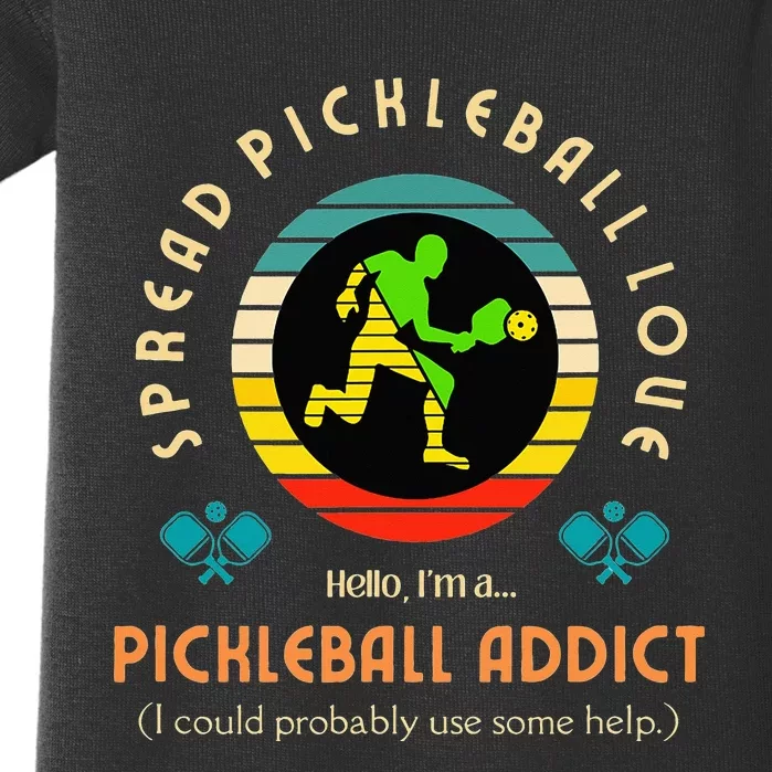 Love Pickleball - Pickleball Addict - Spread Pickleball Love Baby Bodysuit