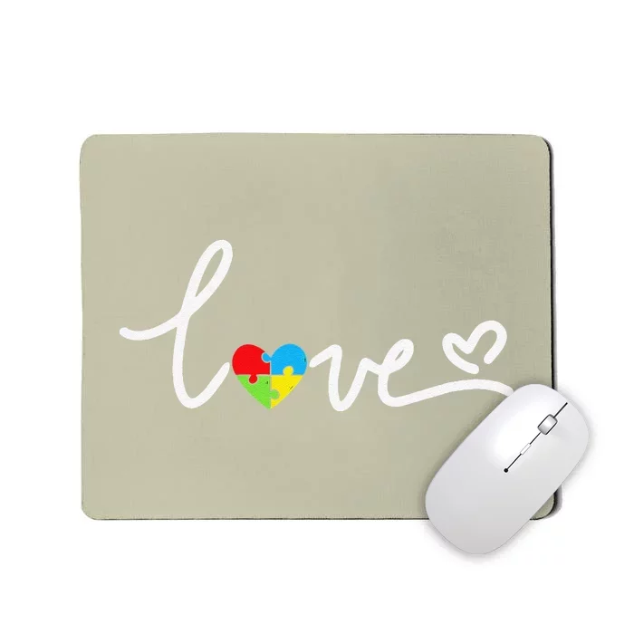 LOVE Puzzle Pieces Heart Autism Awareness Gifts Mousepad