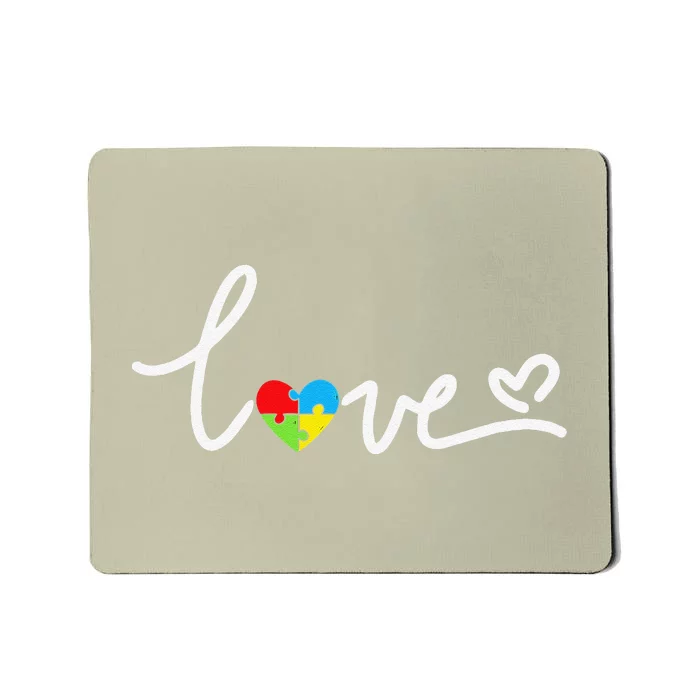 LOVE Puzzle Pieces Heart Autism Awareness Gifts Mousepad