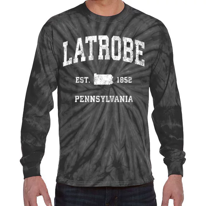 Latrobe Pennsylvania Pa Vintage Athletic Sports Tie-Dye Long Sleeve Shirt