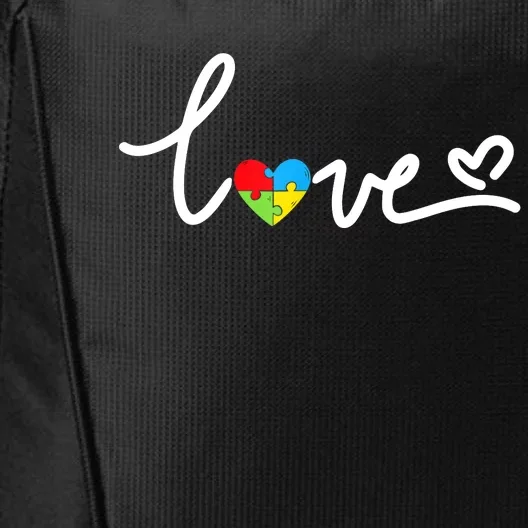 LOVE Puzzle Pieces Heart Autism Awareness Gifts City Backpack