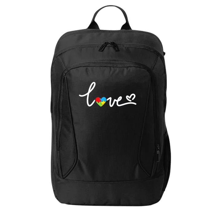 LOVE Puzzle Pieces Heart Autism Awareness Gifts City Backpack