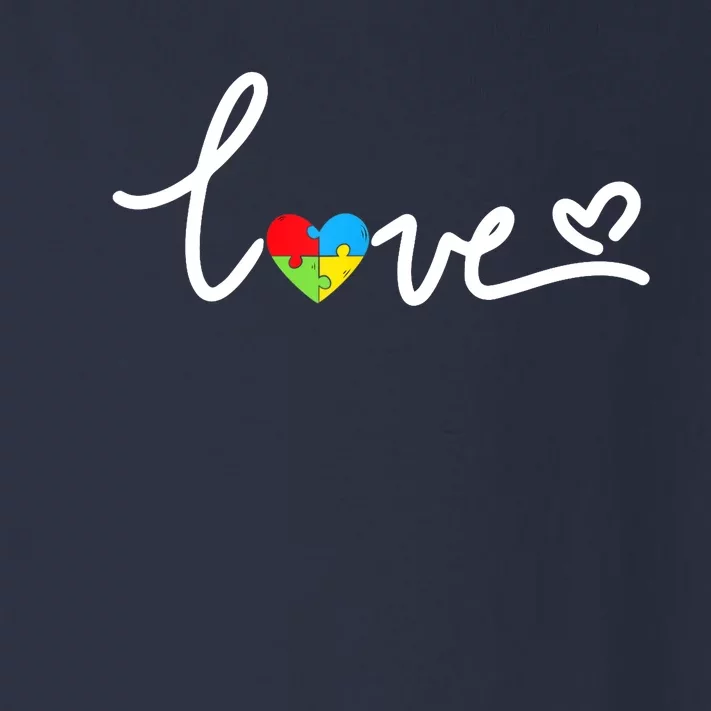 LOVE Puzzle Pieces Heart Autism Awareness Gifts Toddler Long Sleeve Shirt