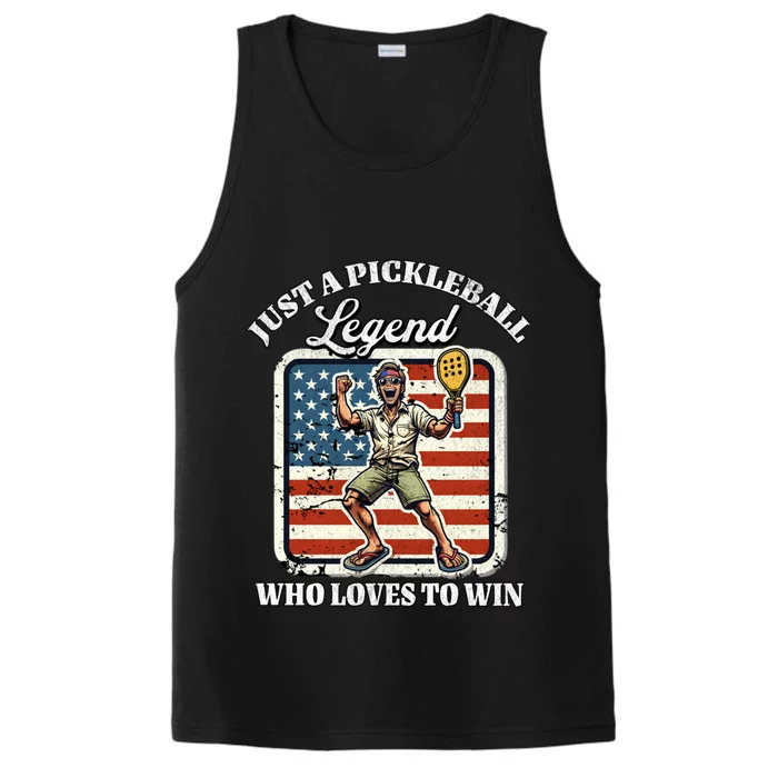 Legendary Pickleball Player Us Flag Pickleball Cute Gift Performance Tank