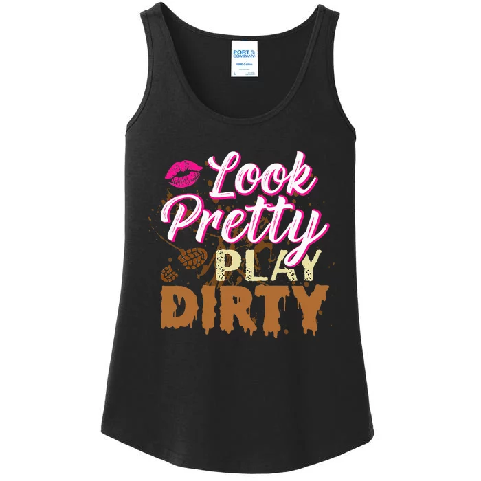 Look Pretty Play Dirty Mud Run Ladies Essential Tank