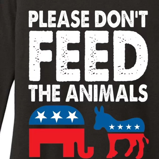 Libertarian Political Please Don't Feed The Animals Gift Womens CVC Long Sleeve Shirt