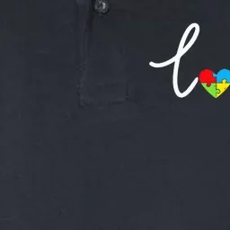 LOVE Puzzle Pieces Heart Autism Awareness Gifts Softstyle Adult Sport Polo