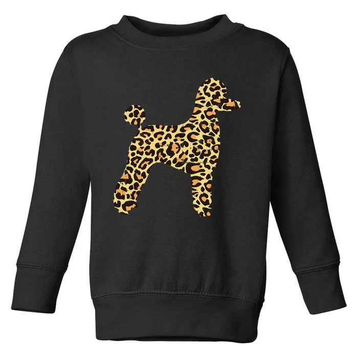 Leopard Print Poodle Pet Dog Owner Lover Toddler Sweatshirt