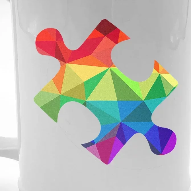 Low Poly Puzzles Autism Awareness Women Front & Back Beer Stein