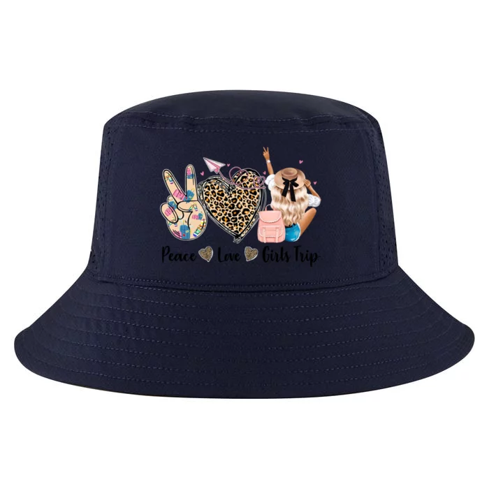 Leopard Print Peace Love Trip Vacation Mode Weekend Gift Cool Comfort Performance Bucket Hat