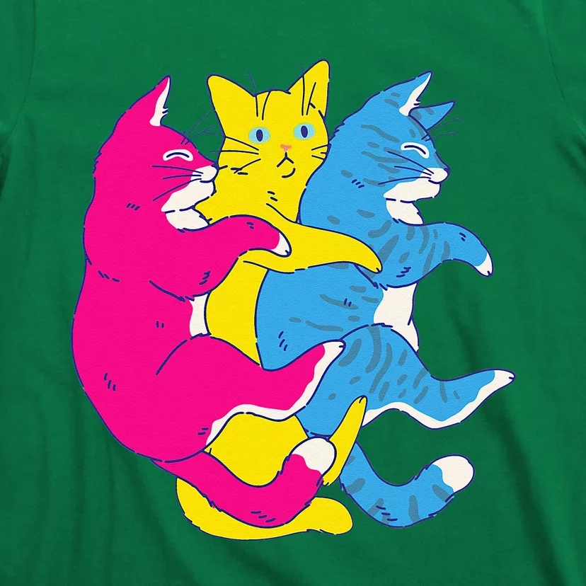 LGBTQ Pansexual Pride Flag Cats Pile Pansexual T-Shirt