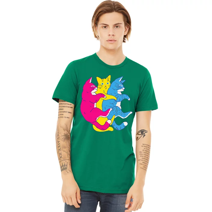 LGBTQ Pansexual Pride Flag Cats Pile Pansexual Premium T-Shirt