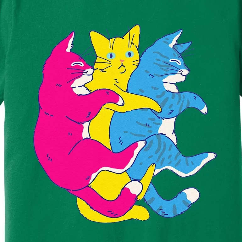 LGBTQ Pansexual Pride Flag Cats Pile Pansexual Premium T-Shirt