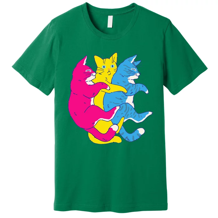 LGBTQ Pansexual Pride Flag Cats Pile Pansexual Premium T-Shirt