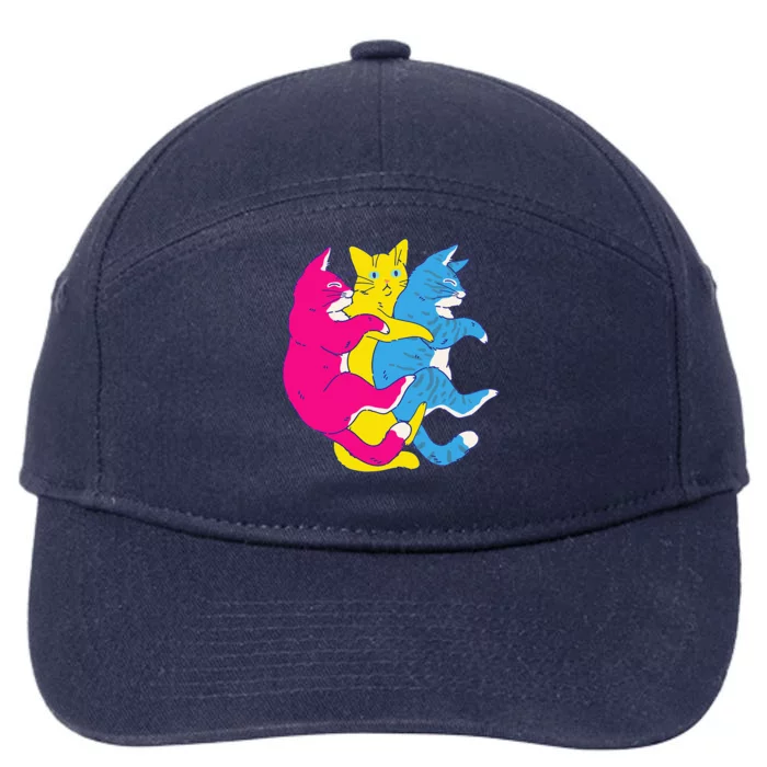 LGBTQ Pansexual Pride Flag Cats Pile Pansexual 7-Panel Snapback Hat