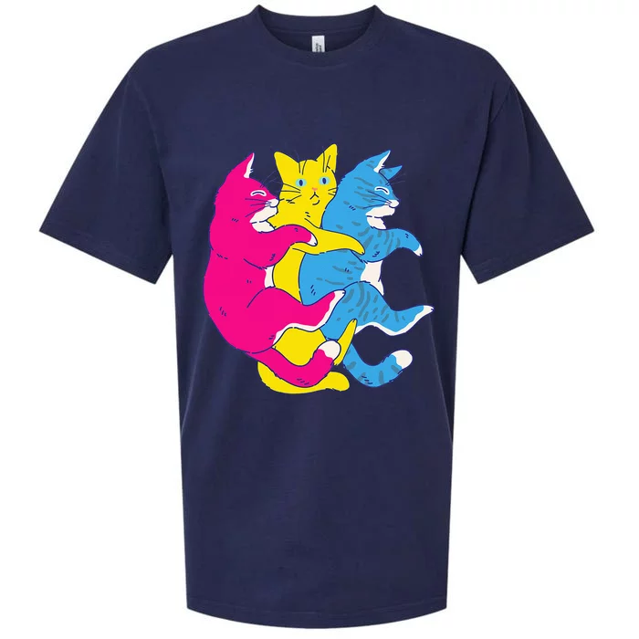 LGBTQ Pansexual Pride Flag Cats Pile Pansexual Sueded Cloud Jersey T-Shirt