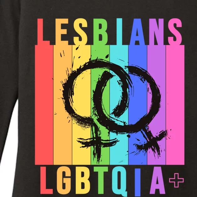 Lesbian Pride Peace Lesbians Rainbow Wives Moms Love Cute Gift Womens CVC Long Sleeve Shirt