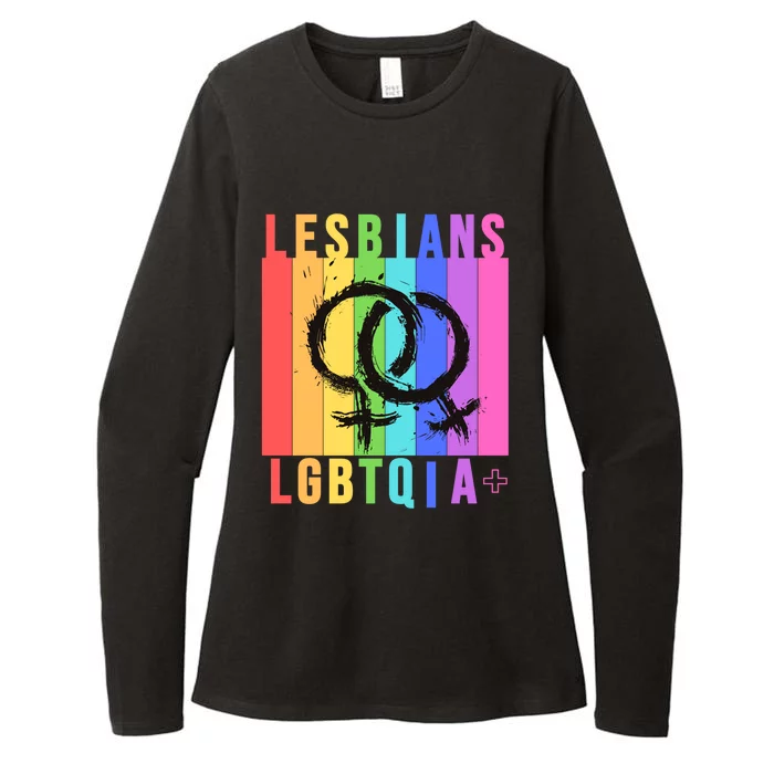 Lesbian Pride Peace Lesbians Rainbow Wives Moms Love Cute Gift Womens CVC Long Sleeve Shirt