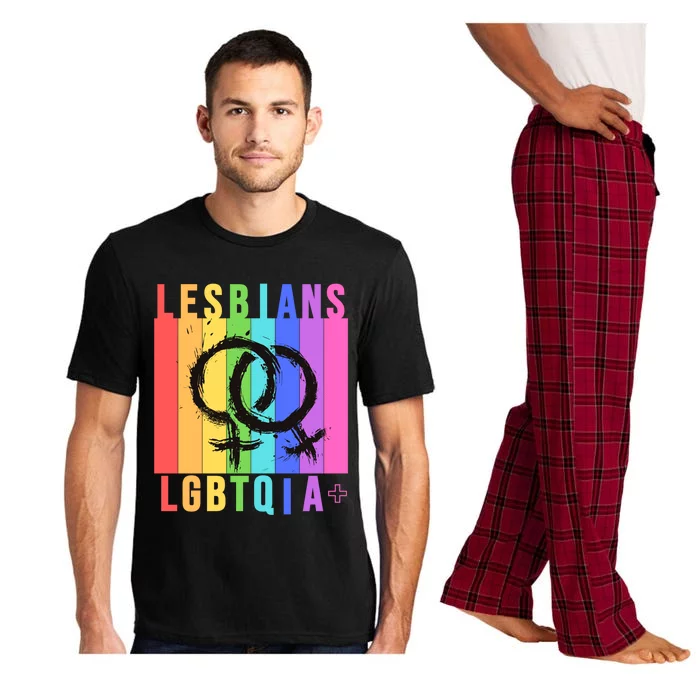 Lesbian Pride Peace Lesbians Rainbow Wives Moms Love Cute Gift Pajama Set