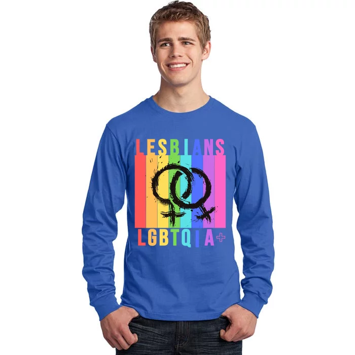 Lesbian Pride Peace Lesbians Rainbow Wives Moms Love Cute Gift Tall Long Sleeve T-Shirt