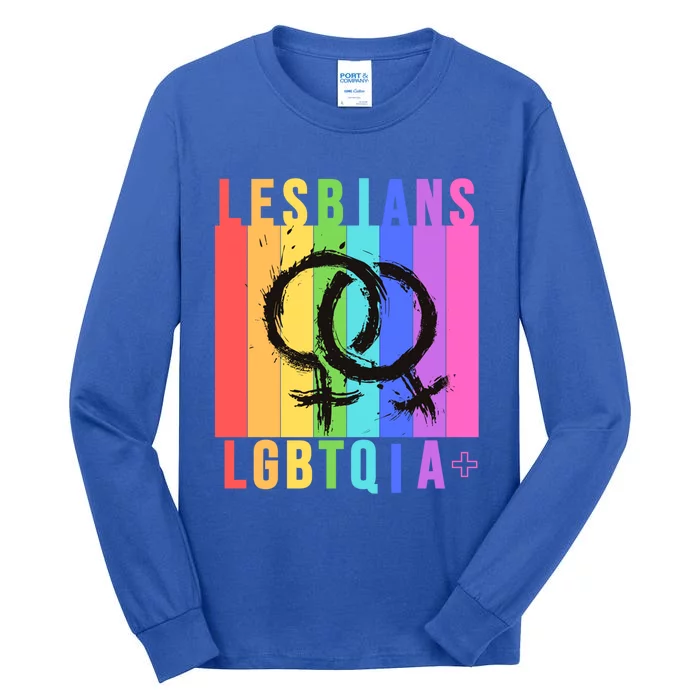 Lesbian Pride Peace Lesbians Rainbow Wives Moms Love Cute Gift Tall Long Sleeve T-Shirt