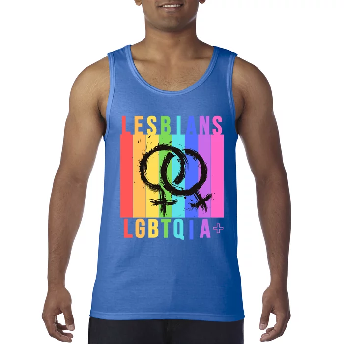 Lesbian Pride Peace Lesbians Rainbow Wives Moms Love Cute Gift Tank Top