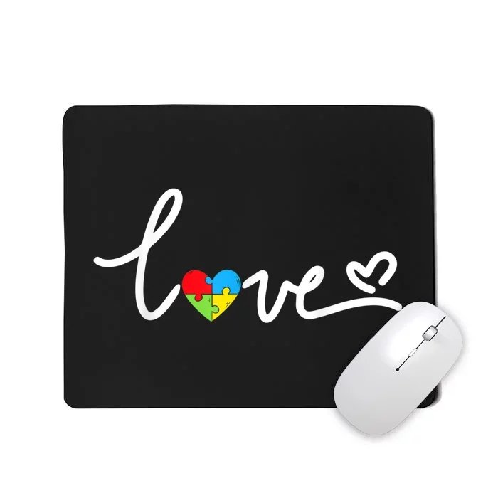 LOVE Puzzle Pieces Heart Autism Awareness Gifts Mousepad