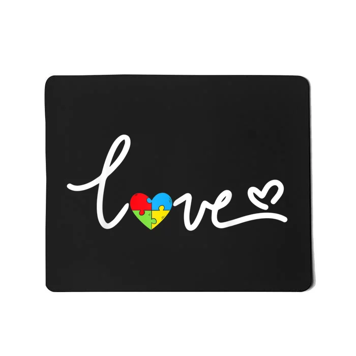 LOVE Puzzle Pieces Heart Autism Awareness Gifts Mousepad