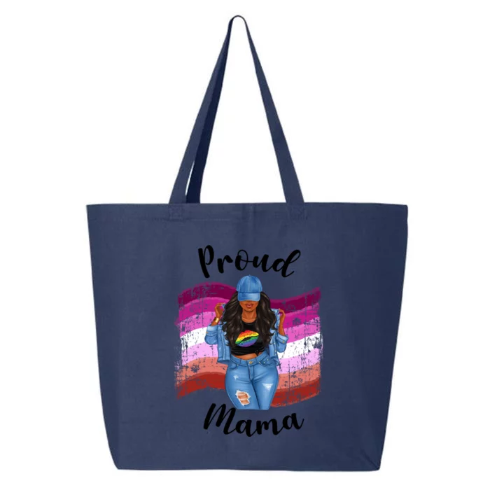 Lesbian Pride Proud Mama Gay Pride Lgbtq Black Mom Lesbo Gift 25L Jumbo Tote