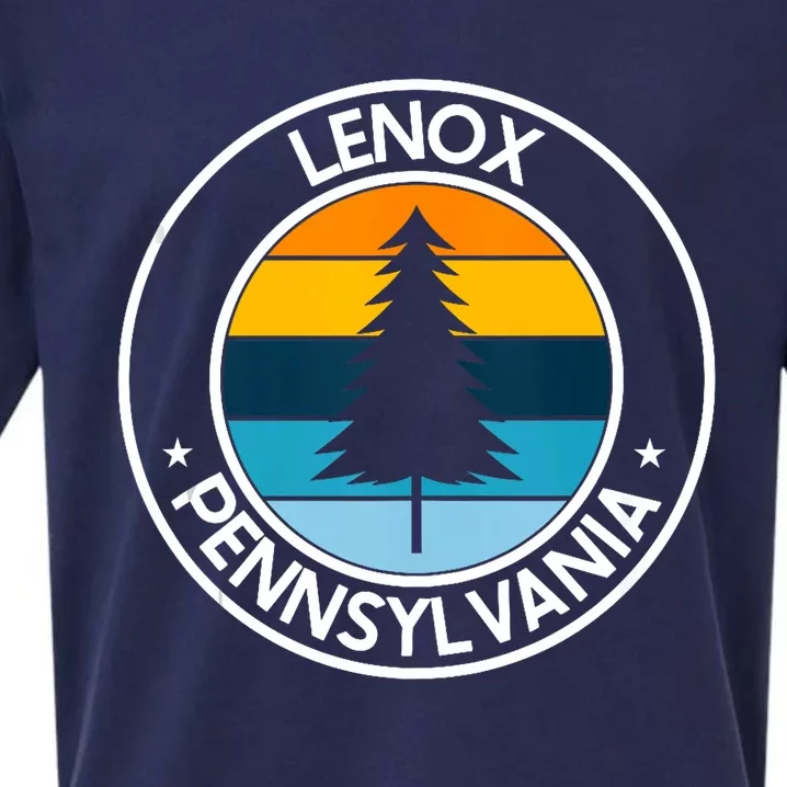 Lenox Pennsylvania Pa Usa City Pride Retro Sunset Sueded Cloud Jersey T-Shirt