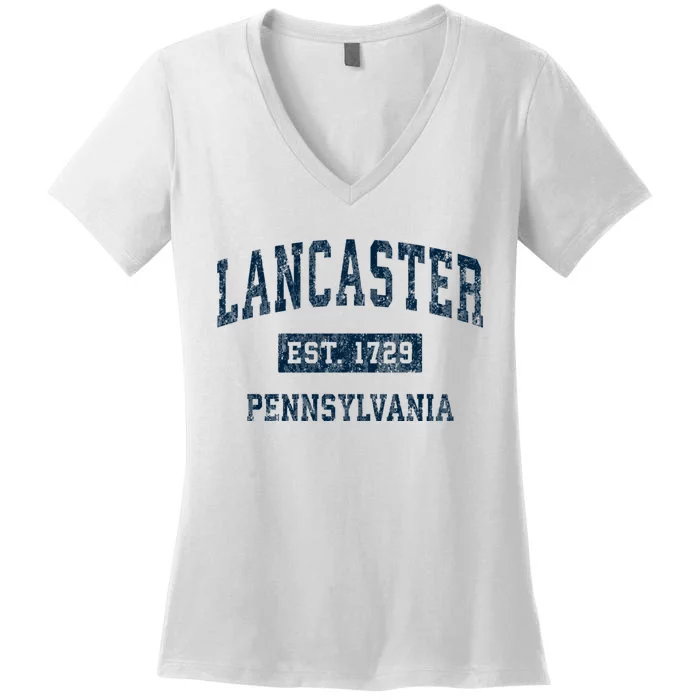 Lancaster Pennsylvania Pa Vintage Sports Women's V-Neck T-Shirt