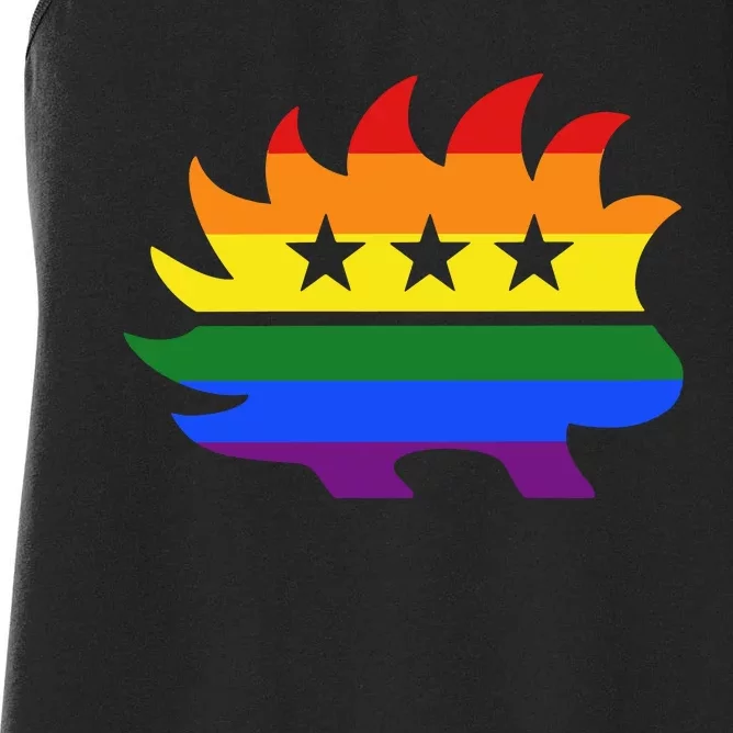 Libertarian Party Porcupine Rainbow Women's Racerback Tank