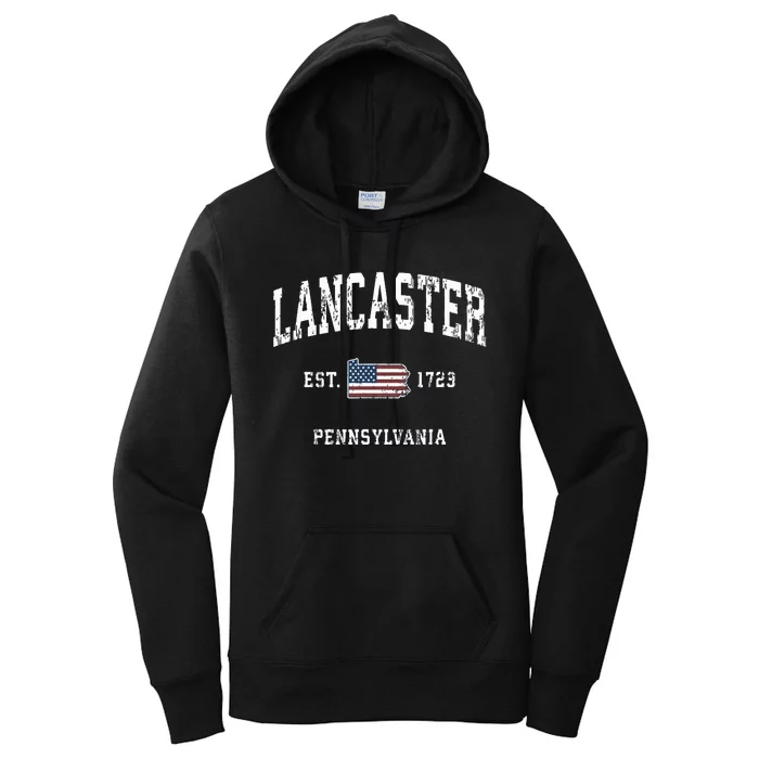 Lancaster Pennsylvania Pa Vintage American Flag Sports Desig Women's Pullover Hoodie