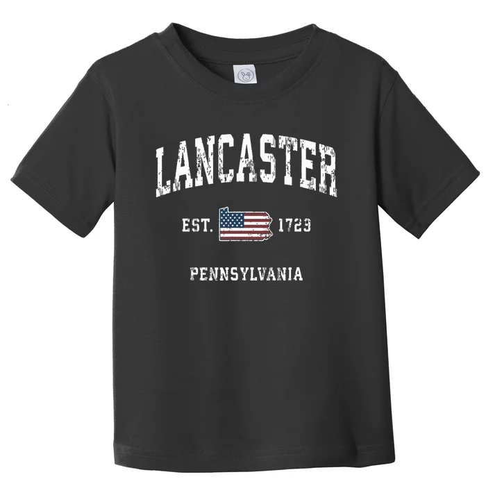 Lancaster Pennsylvania Pa Vintage American Flag Sports Desig Toddler T-Shirt