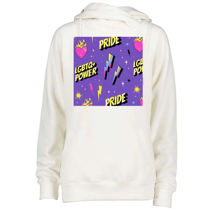 LGBTQ Power Pride Month Womens Funnel Neck Pullover Hood